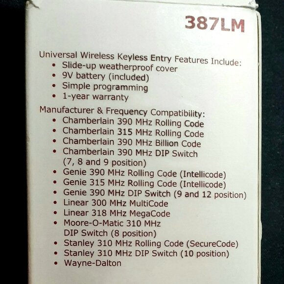 NEW LiftMaster 387LM Wireless Digital Keyless Entry Universal Garage Door Keypad - Picture 4 of 5